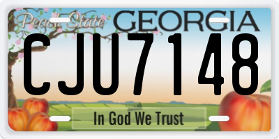 GA license plate CJU7148