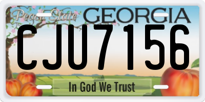 GA license plate CJU7156