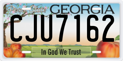 GA license plate CJU7162