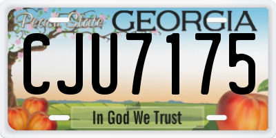 GA license plate CJU7175