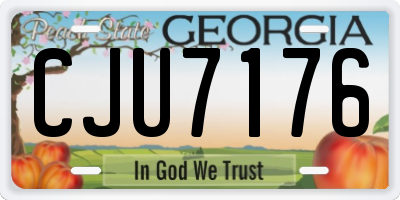GA license plate CJU7176