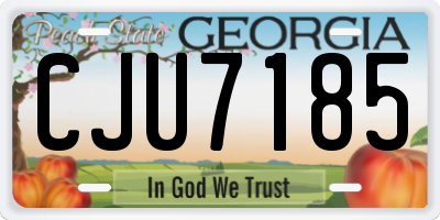 GA license plate CJU7185