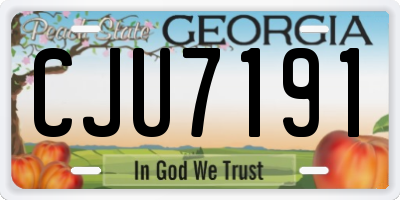 GA license plate CJU7191