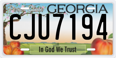GA license plate CJU7194