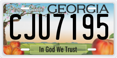 GA license plate CJU7195