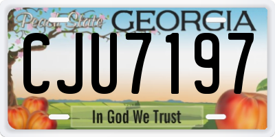 GA license plate CJU7197
