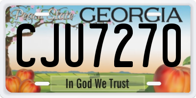 GA license plate CJU7270