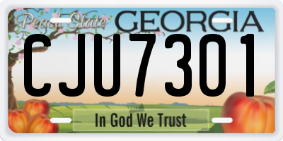 GA license plate CJU7301