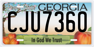 GA license plate CJU7360