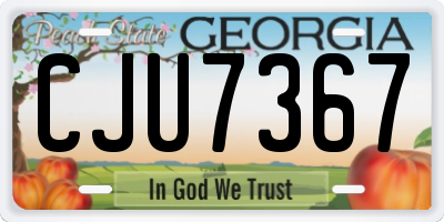 GA license plate CJU7367