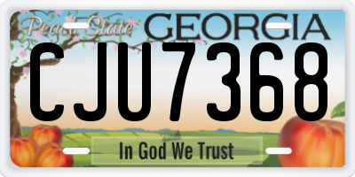 GA license plate CJU7368
