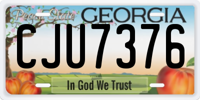 GA license plate CJU7376