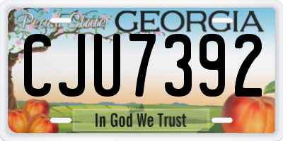 GA license plate CJU7392