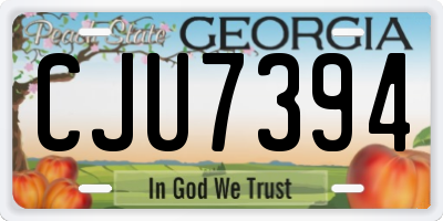 GA license plate CJU7394