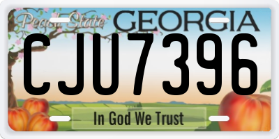 GA license plate CJU7396