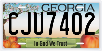 GA license plate CJU7402