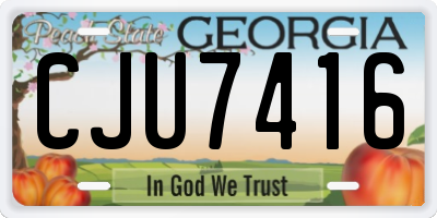 GA license plate CJU7416