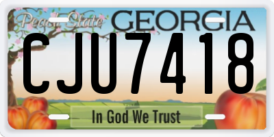 GA license plate CJU7418