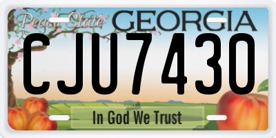 GA license plate CJU7430