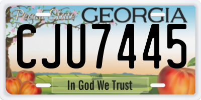 GA license plate CJU7445