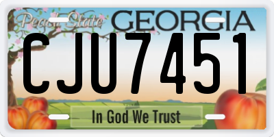 GA license plate CJU7451