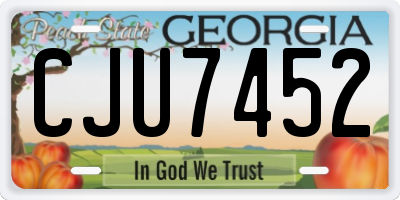 GA license plate CJU7452
