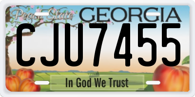 GA license plate CJU7455