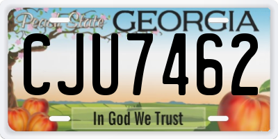 GA license plate CJU7462