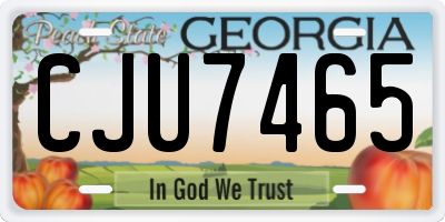 GA license plate CJU7465
