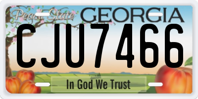 GA license plate CJU7466