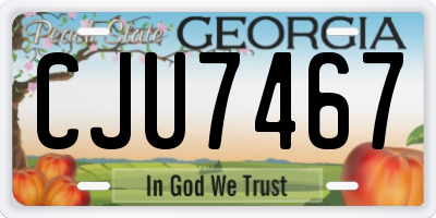 GA license plate CJU7467