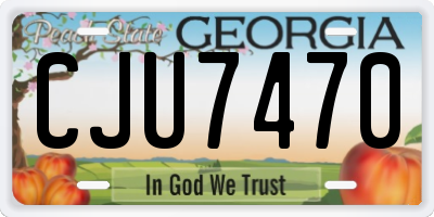 GA license plate CJU7470