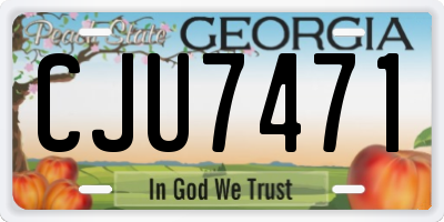 GA license plate CJU7471
