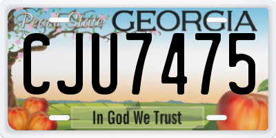 GA license plate CJU7475