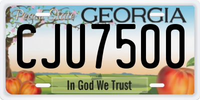GA license plate CJU7500