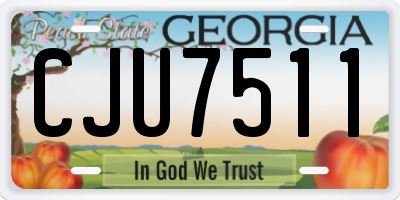 GA license plate CJU7511