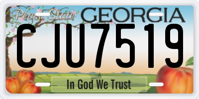 GA license plate CJU7519
