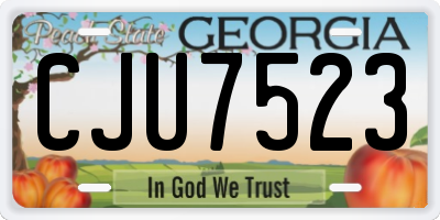 GA license plate CJU7523