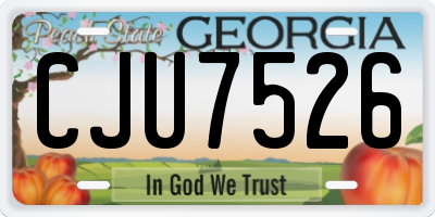 GA license plate CJU7526