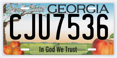 GA license plate CJU7536