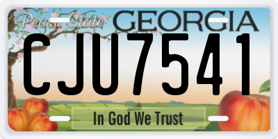GA license plate CJU7541