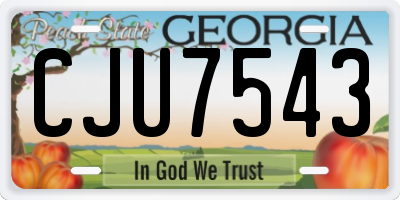 GA license plate CJU7543