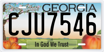 GA license plate CJU7546