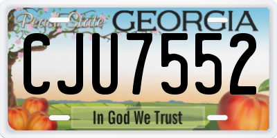 GA license plate CJU7552
