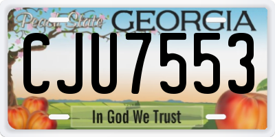 GA license plate CJU7553