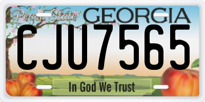 GA license plate CJU7565