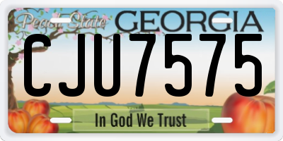 GA license plate CJU7575