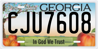 GA license plate CJU7608