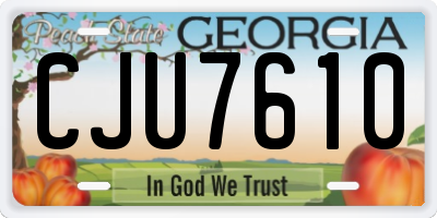 GA license plate CJU7610