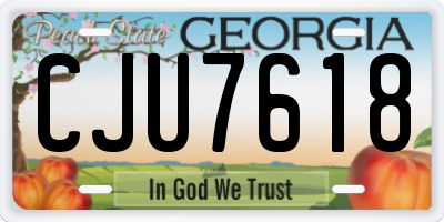 GA license plate CJU7618